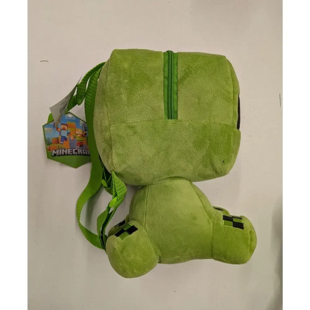 Minecraft Creeper Plush Backpack Kids Green Mini Bag Soft Toy Backpack